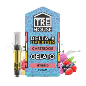 Trehouse Live Resin Delta 8 Cartridge – Gelato – Hybrid 1g for sale