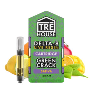 Trehouse Live Resin Delta 8 Cartridge – Green Crack – Sativa 1g for sale