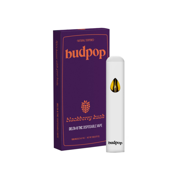 Budpop Blackberry Kush Delta 8 Disposable Vape Pen for sale