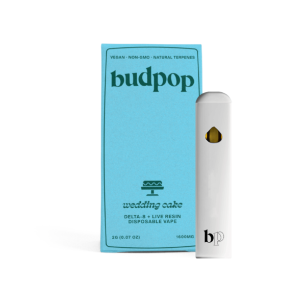 Budpop Wedding Cake Delta 8 + Live Resin 2g Disposables (1600 mg) for sale