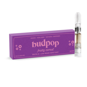 Budpop Fruity Cereal Delta 8 + Live Resin 1g Vape Carts (800 mg) for sale