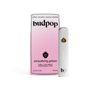 Budpop Strawberry Gelato CBD Broad Spectrum + Live Resin 2G Disposables (1000 mg) for sale