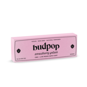 Budpop Strawberry Gelato CBD Broad Spectrum + Live Resin 1g Vape Carts (500 mg) for sale