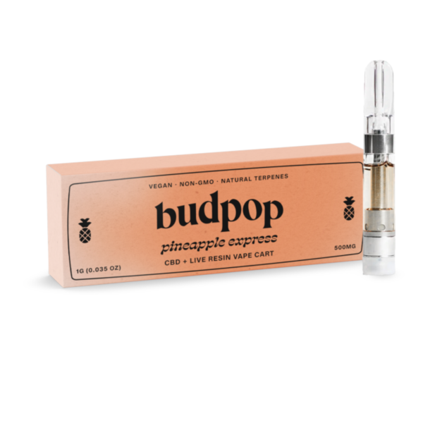 Budpop Pineapple Express 1g Live Resin Vape Cart + CBD Broad Spectrum for sale